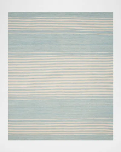 Polo Ralph Lauren Bluff Point Stripe Hand Woven Rug In Sky