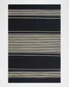 Polo Ralph Lauren Bluff Point Stripe Hand Woven Rug In Cinder
