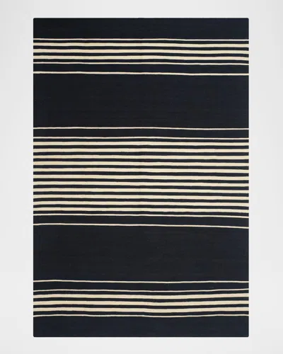 Polo Ralph Lauren Bluff Point Stripe Hand Woven Rug In Cinder