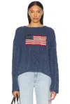 Polo Ralph Lauren Flag Pointelle Cotton-linen Sweater