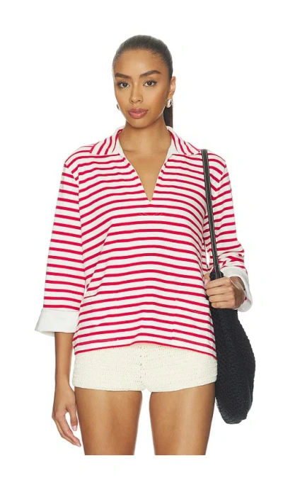 Polo Ralph Lauren Boating Jersey Long Sleeve Polo Pullover In Multi