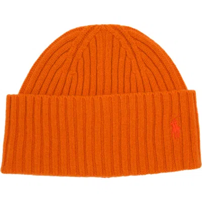 Polo Ralph Lauren Bold Cuff Beanie In Orange