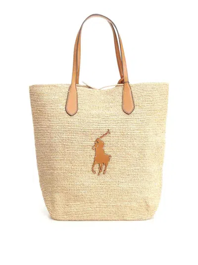 Polo Ralph Lauren Tote Big Pony In Yellow