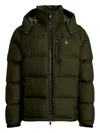 Polo Ralph Lauren Logo Embroidered Hooded Down Jacket In Green
