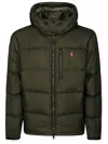 Polo Ralph Lauren Logo Embroidered Hooded Down Jacket In Green