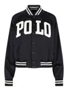 Polo Ralph Lauren Satin Bomber Jacket With Contrast Details In Black