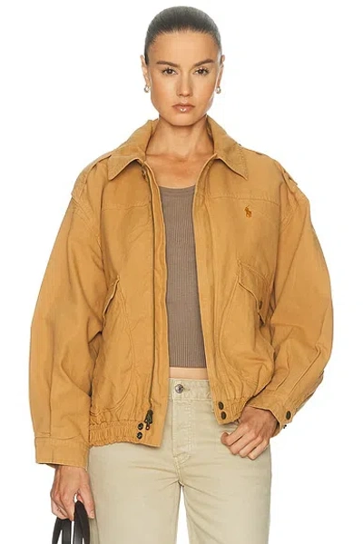Polo Ralph Lauren Bomber Jacket In Brown