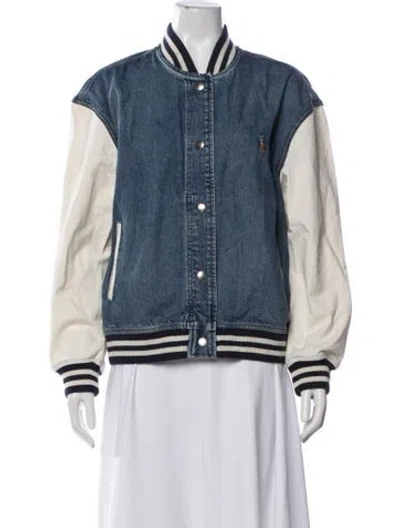 Pre-owned Polo Ralph Lauren Bomber Jacket W/ Tags In Blue