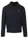 Polo Ralph Lauren Zip-up Embroidered Bomber-style Sweatshirt In Blue