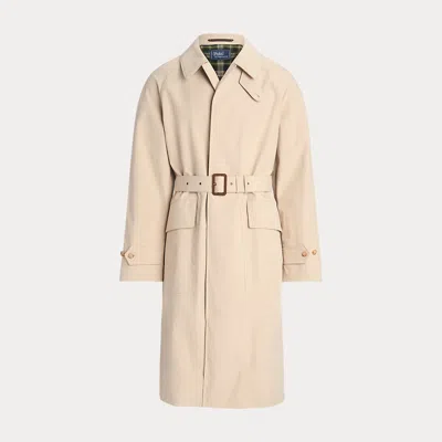 Polo Ralph Lauren Bonded Cotton Belted Topcoat In Neutral