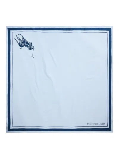 Polo Ralph Lauren Border-graphic Scarf In Blue