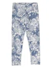 Polo Ralph Lauren Botanical-print Stretch-cotton Leggings In Blue