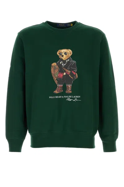 POLO RALPH LAUREN POLO RALPH LAUREN BOTTLE GREEN COTTON SWEATSHIRT