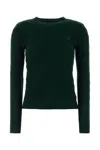 Polo Ralph Lauren Julianna Green Sweater With Round Neck And Pony Embroidery On The Front In Wool And Cashmere Woman In Green