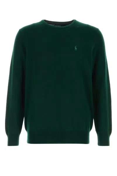 POLO RALPH LAUREN BOTTLE GREEN WOOL SWEATER