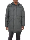 Polo Ralph Lauren Wool Blend Quilted Water Resistant Removable Hood Down Jacket In Grey