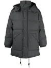 Polo Ralph Lauren Wool Blend Quilted Water Resistant Removable Hood Down Jacket In Grey