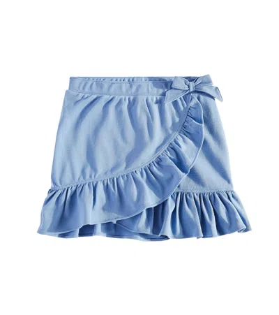 Polo Ralph Lauren Kids' Bow-detail Ruffled Cotton Skirt In Blue