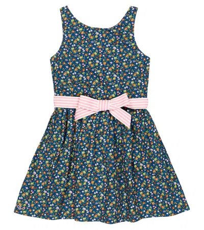Polo Ralph Lauren Kids' Bow-embellished Floral Cotton Dress In Mimi Floral