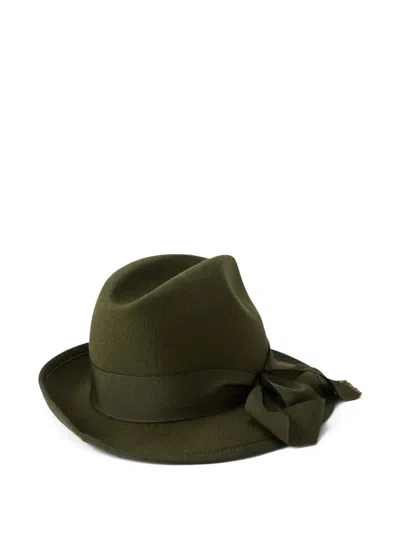 Polo Ralph Lauren Bow-detail Wool Fedora In Gray