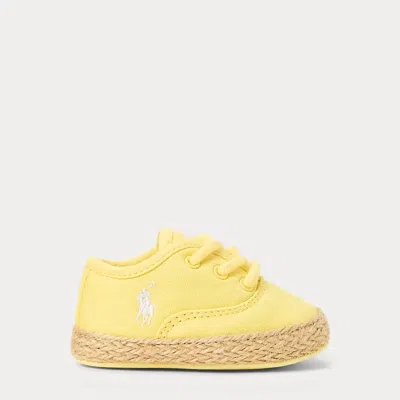 Polo Ralph Lauren Babies' Bowman Canvas Espadrille Sneaker In Pale Yellow Canvas/white