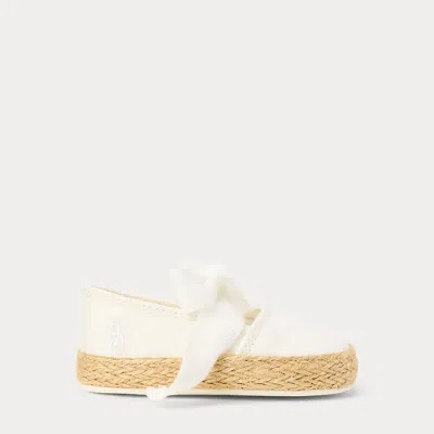 Polo Ralph Lauren Babies' Bowman Cotton Espadrille In White Linen
