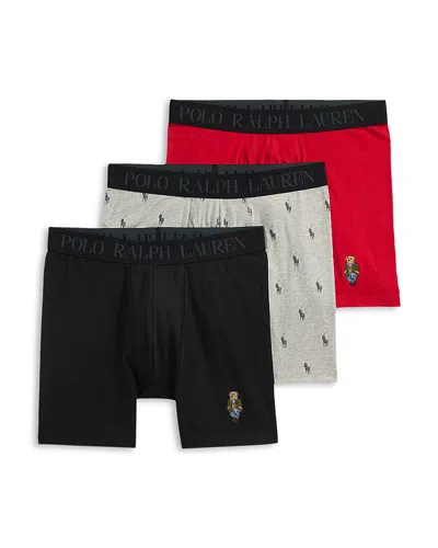 Polo Ralph Lauren Boxer Briefs Gift Set In Rl2000 Red,andover Heather,polo Black