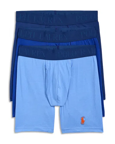 Polo Ralph Lauren Boxer Briefs, Pack Of 3 In Blue