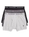 Polo Ralph Lauren 3 Pack Trunks In Black With Logo Waistband In Gray/charcoal  Black