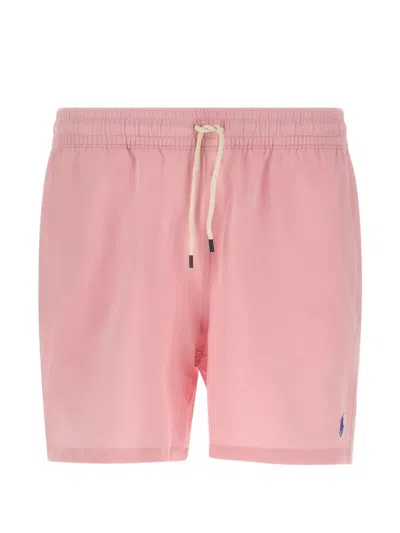 Polo Ralph Lauren 14.6 Cm Traveller Swim Trunk Side Pockets In Pink