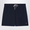 Polo Ralph Lauren Boxer Navy Blue Swim Trunks With Logo In Blue