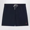 Polo Ralph Lauren Boxer Navy Blue Swim Trunks With Logo