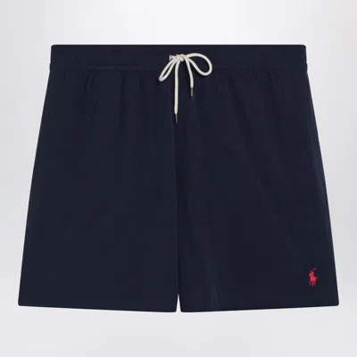 POLO RALPH LAUREN POLO RALPH LAUREN  BOXER NAVY BLUE SWIM TRUNKS WITH LOGO