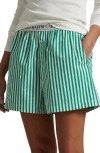 Polo Ralph Lauren Stripe Boxer Pyjama Shorts In Vine Green