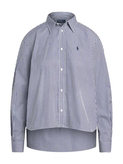 Polo Ralph Lauren Boxy Striped Shirt In Blue