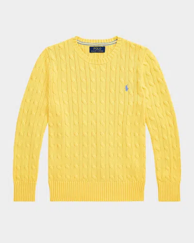 POLO RALPH LAUREN BOY'S CABLE KNIT EMBROIDERED SWEATER