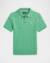 Polo Ralph Lauren Toddler And Little Boys Cable-knit Polo-collar Sweater In Haven Green