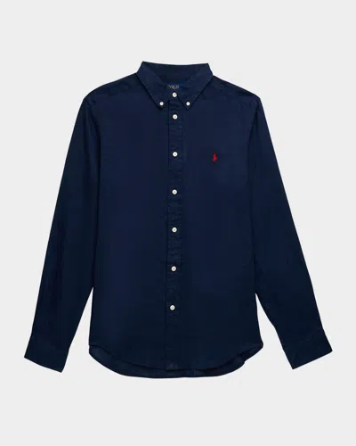 Polo Ralph Lauren Kids' Boy's Classic Embroidered Sport Shirt In Newport Navy