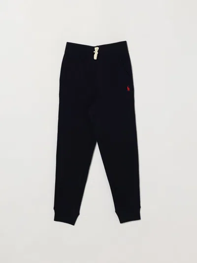Polo Ralph Lauren Kids'  Boy's Cotton Jogging Trousers With Embroidered Pony Logo In Black