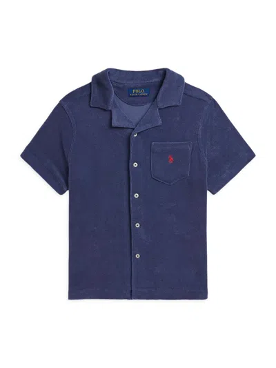 Polo Ralph Lauren Babies' Boy's Cotton-blend Terry Camp Shirt In Blue