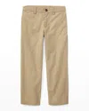 Polo Ralph Lauren Boy's Flat Front Chino Pants In Classic Khaki