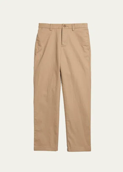 Polo Ralph Lauren Kids' Boy's Flat Front Chino Pants In Classic Khaki