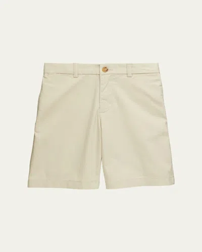 Polo Ralph Lauren Kids' Boy's Logo Embroidered Flat Front Chino Shorts In Neutral