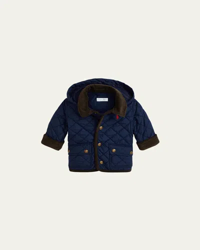 Polo Ralph Lauren Kids' Boy's Matte Quilted Collared Jacket In Newport Navy