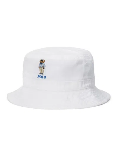 Polo Ralph Lauren Kids' Toddler & Little Boys Polo Bear Cotton Twill Bucket Hat In White