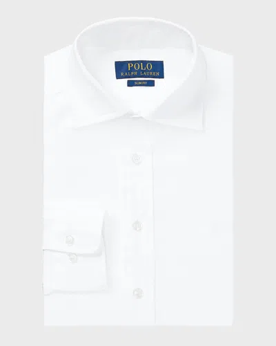 Polo Ralph Lauren Kids' Boy's Poplin Embroidered Dress Shirt In White