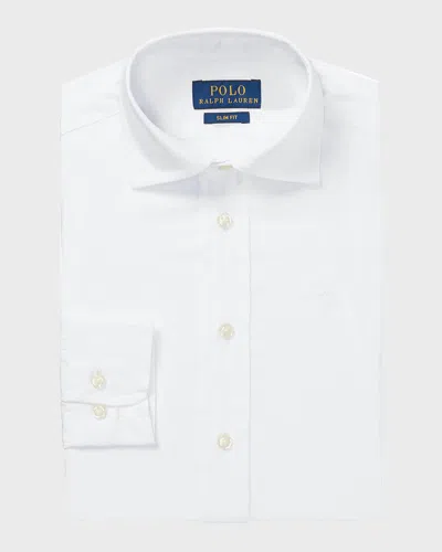 Polo Ralph Lauren Kids' Boy's Poplin Embroidered Dress Shirt In White