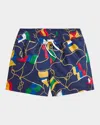Polo Ralph Lauren Traveler Swim Trunk In Signal Flag Toss