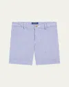 Polo Ralph Lauren Two-tone Striped Bemuda In Blue Seersucker