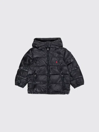 Polo Ralph Lauren Kids'  Boy's Short Hooded Down Jacket In Recycled Nylon In Black